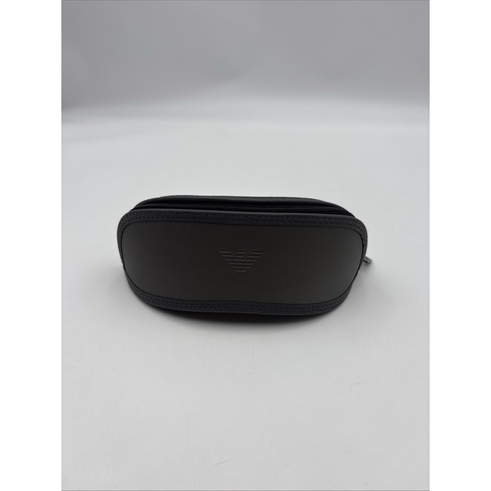 EMPORIO ARMANI AUTHENTIC EYEGLASSES SUNGLASSES BLACK GREY ZIPPER CASE